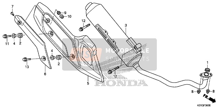 Honda SH125 2016 Schalldämpfer für ein 2016 Honda SH125